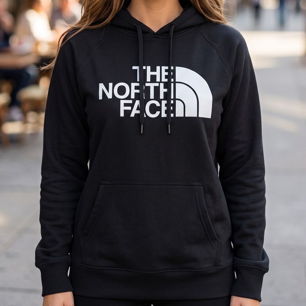 The North Face Womens Circular Design Logo Pullover Hoodie Black NF0A811N